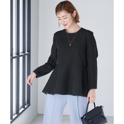 ユアーズ ur's パイピングペプラムトップス （ブラック）のサムネイル