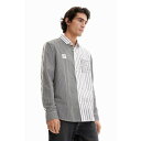 デシグアル Desigual ハーフプリント ストライプシャツ (ホワイト)