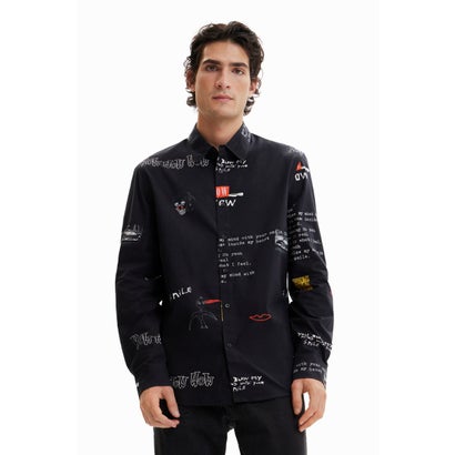 デシグアル Desigual メッセージ アーティ シャツ （グレー/ブラック）