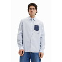 デシグアル Desigual コントラスト ストライプシャツ (ブルー)