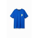 デシグアル Desigual 太陽 半袖Tシャツ (ブルー)