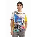 デシグアル Desigual ニュースペーパー 半袖Tシャツ （ホワイト）