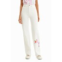 デシグアル Desigual Pink Panther ワイドレッグジーンズ (ホワイト)