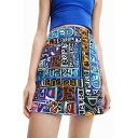 デシグアル Desigual アーティロゴ スリムミニスカート (グレー/ブラック)