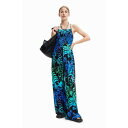 デシグアル Desigual トロピカル ストラップ ロングオールインワン (ブルー)