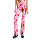 デシグアル Desigual M. Christian Lacroix リップモチーフ パンツ (ピンク/レッド)