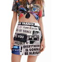 デシグアル Desigual ニュースペーパー スリムミニスカート (マルチ)