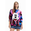 デシグアル Desigual ミッキーマウス オーバーサイズフーディ (グレー/ブラック)