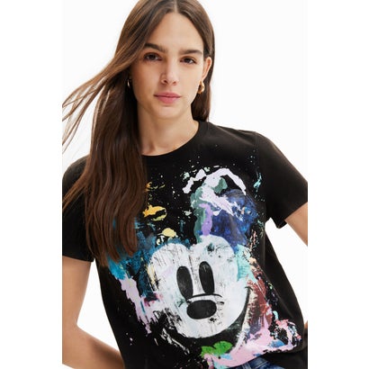 デシグアル Desigual アーティ ミッキーマウスTシャツ （グレー/ブラック）