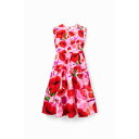 デシグアル Desigual M. Christian Lacroix リップモチーフ ワンピース (ピンク/レッド)