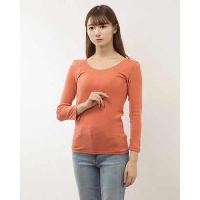 【 肌ごころ 】アズ as 肌ごころ・まとう 日本製両起毛8分袖インナー （アプリコット）