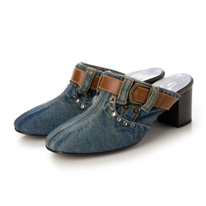 アイケープラス IKplus 【日本製】【ネット限定】美脚デニムデザインミュール 8800 ■ブルーデニム■