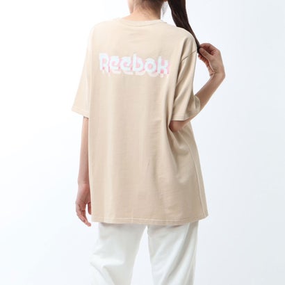 グラフィック ベージュ Tシャツ (ピンク)