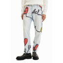 デシグアル Desigual FARGO デニムロングパンツ (ホワイト)