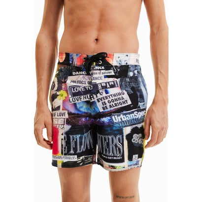 デシグアル Desigual ARON ボードショート【返品不可商品】 (グレー/ブラック)