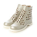ジェイエス ハートレーベル JS Heartlavel 幅広4Eドットパンチショートブーティー (ベージュプラチナ)