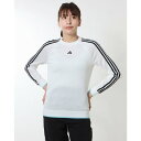 アディダス adidas レディス ライトウェイトスリーストライプス長袖クルーネックセーター HZ9219 (ホワイト)