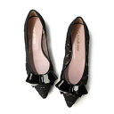 プリティ・バレリーナ Pretty Ballerinas ELLA hive-patent ribbon（エラ ハイブ パテントリボン）ポインテッドシューズ （NEGRO-NEGRO）