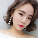 ショッピングゴー shoppinggo 揺れる ピアス パール 大ぶりピアス レディース ロングピアス キラキラ 人気アクセサリー 韓国ファッション (シルバー)(4)
