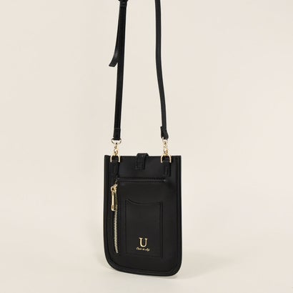 ユー U ensemble【アンサンブル】エコレザースマホポシェット(ブラック)
