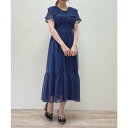 フィント 服 レディース フィント F i.n.t 【an another angelus】プリーツフリル衿シアーチェックワンピース【洗える】 （NAVY）