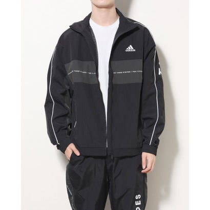 アディダス adidas メンズ ウインドフルジップ M WORDING ウィンドジャケット IA9425 （ブラック/カーボン）