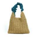 カシュカシュ cache cache フリルワンハンドルペーパー手編みトート (BL)