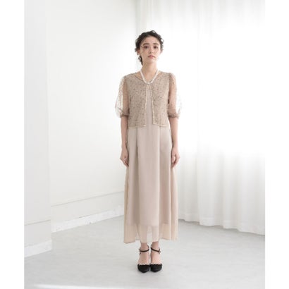 プラシーボ Placebo レースボレロ付き2WAYドレス (ベージュ)