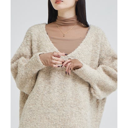 ソルレム solleim メランジボリュームニット （グレージュ）