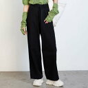 ジーラ GeeRA ホックデザインワイドパンツ (ブラック)