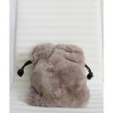 アルゴトウキョウ ARGO TOKYO Shoulder Leather Far Purse Bag 26100 ショルダーレザーファー巾着バッグ (グレージュ)