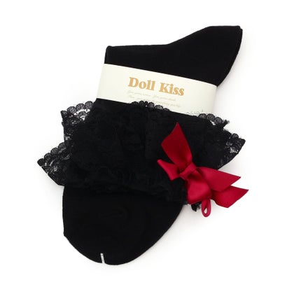 ドール キス Doll Kiss レース×リボン付きクルーソックス （ブラック/ワイン(963)）