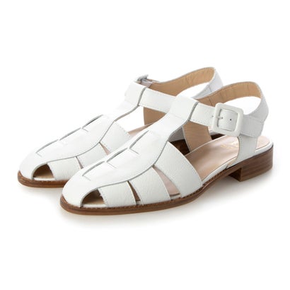 ルカ グロッシ Luca Grossi ラウンドトウレザーグルカサンダル （ホワイト）