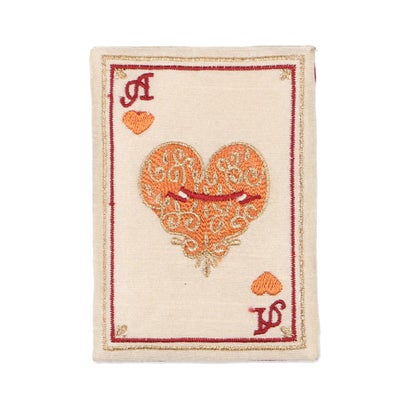 カンカン KANKAN トランプ刺繍ミラー（ハート） （アイボリー）
