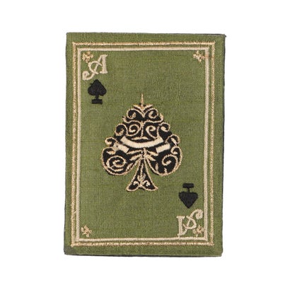 カンカン KANKAN トランプ刺繍ミラー（スペード） （カーキ）