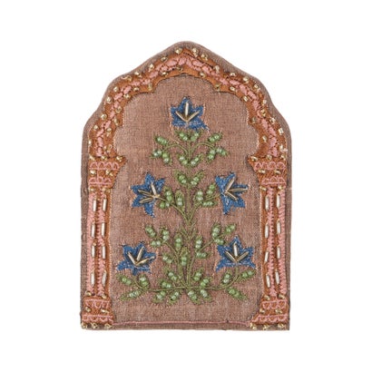 カンカン KANKAN インドドア刺繍ミラー （ブラウン）