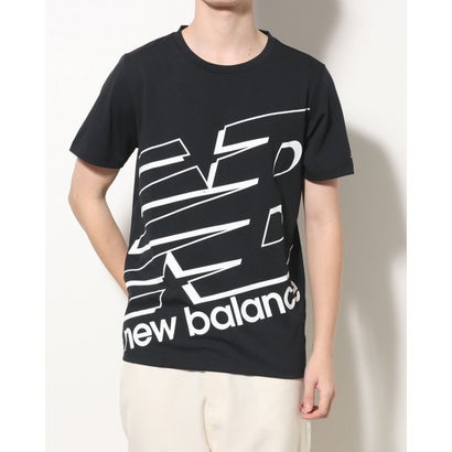ニューバランス Tシャツ メンズ ニューバランス New Balance メンズ 半袖機能Tシャツ ビッグロゴ ショートスリーブTシャツ AMT31078 （ブラック）