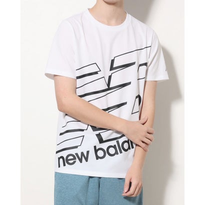 ニューバランス New Balance メンズ 半袖機能Tシャツ ビッグロゴ ショートスリーブTシャツ AMT31078 （ホワイト）