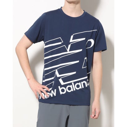 ニューバランス New Balance メンズ 半袖機能Tシャツ ビッグロゴ ショートスリーブTシャツ AMT31078 （ネイビー）