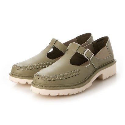 キスコ KISCO ハンドレーシングTストラップシューズ （ライトカーキ）