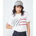 トミー ヒルフィガー TOMMY HILFIGER チェストストライプTシャツ （ホワイト）