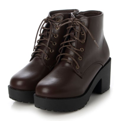 ラスドット lus. 厚底レースアップショートブーツ （ダークブラウン(DBRN)）