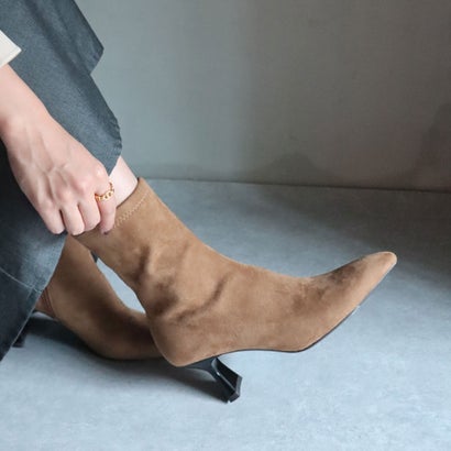 ミレム mirem Suede stretch boots （CAMEL）