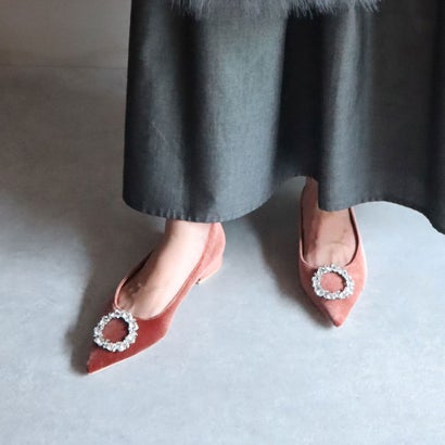 ミレム mirem Velor bijou flat pumps （CORAL RED）
