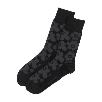 マリメッコ marimekko Kirmailla Unikko Socks （Black/Dark Grey）