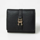 トミー ヒルフィガー TOMMY HILFIGER TH PLUSH MED FLAP WALLET （ブラック）