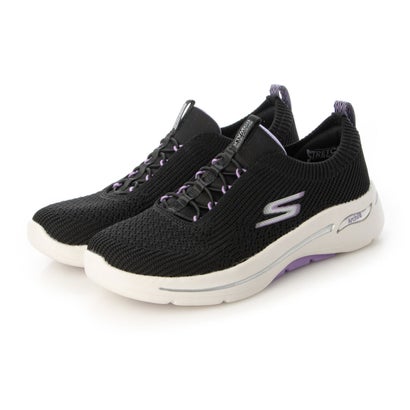 スケッチャーズ SKECHERS レディース ウォーキングシューズ GO WALK ARCH FIT-CRYSTAL WAVES 124882 （BLACK/LAVENDER）