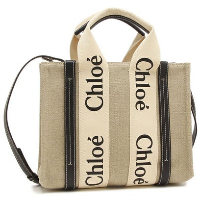 クロエ Chloe トートバッグ ショルダーバッグ ウッディ スモール 2WAY ミニバッグ ベージュ ブラック レディース Chloe CHC22AS397I26 91J （マルチカラー）