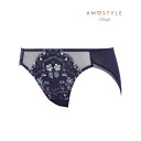 アモスタイル バイ トリンプ AMOSTYLE BY Triumph チャーミングラマースリムライン サニタリーショーツ マーブルアモスタイルステッチ 965【返品不可商品】 (インディゴ)