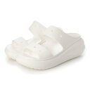 クロックス crocs レディース サンダル 厚底 クラッシュ サンダル 207670 (ホワイト)